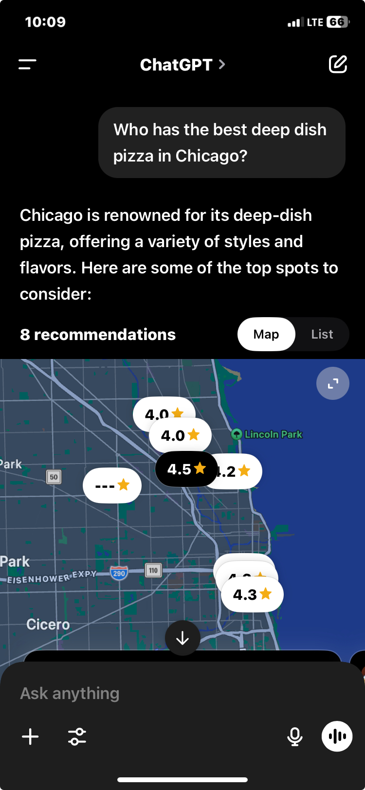 ChatGPT Restaurant Search Example